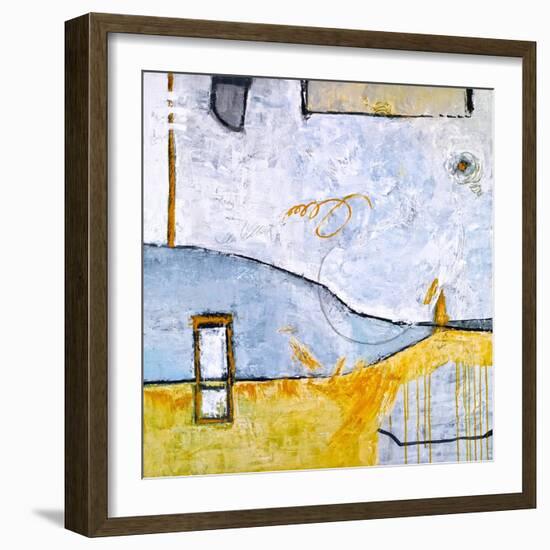 Yellow telephone booth-Hyunah Kim-Framed Art Print