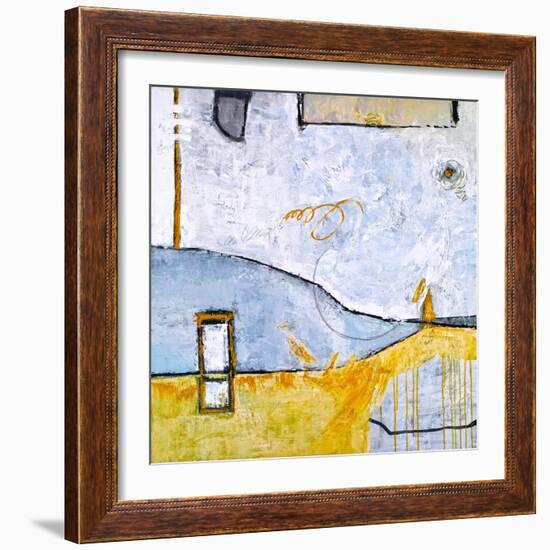 Yellow telephone booth-Hyunah Kim-Framed Art Print