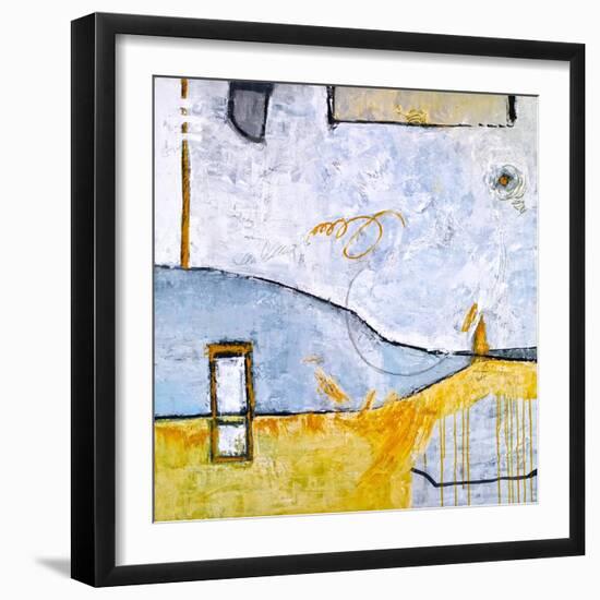 Yellow telephone booth-Hyunah Kim-Framed Art Print