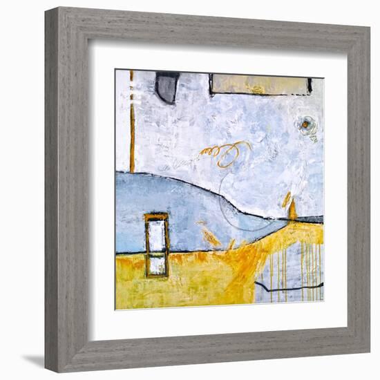 Yellow telephone booth-Hyunah Kim-Framed Art Print