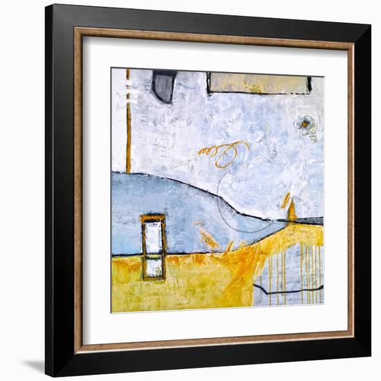 Yellow telephone booth-Hyunah Kim-Framed Art Print