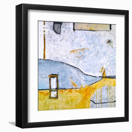 Yellow telephone booth-Hyunah Kim-Framed Art Print