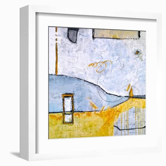 Yellow telephone booth-Hyunah Kim-Framed Art Print