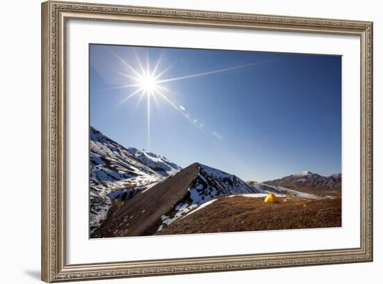 Yellow Tent And Sunstar-Lindsay Daniels-Framed Photographic Print