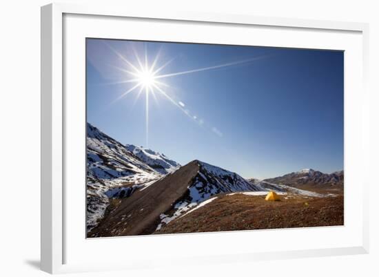 Yellow Tent And Sunstar-Lindsay Daniels-Framed Photographic Print