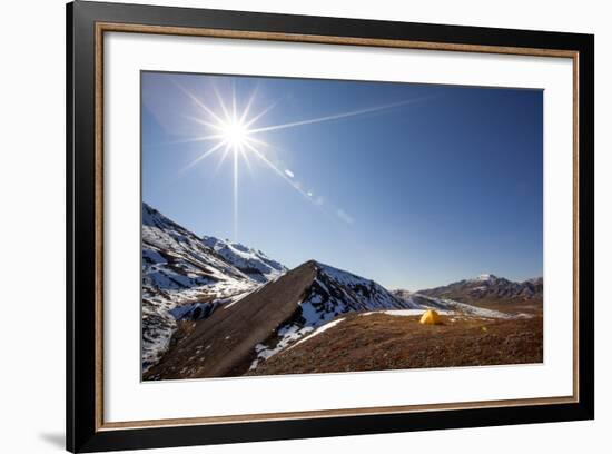 Yellow Tent And Sunstar-Lindsay Daniels-Framed Photographic Print