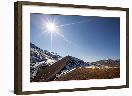 Yellow Tent And Sunstar-Lindsay Daniels-Framed Photographic Print