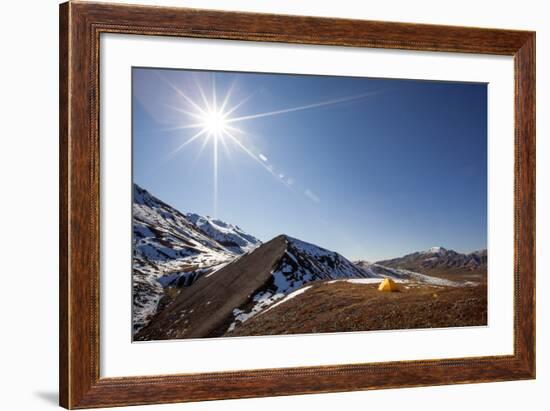 Yellow Tent And Sunstar-Lindsay Daniels-Framed Photographic Print