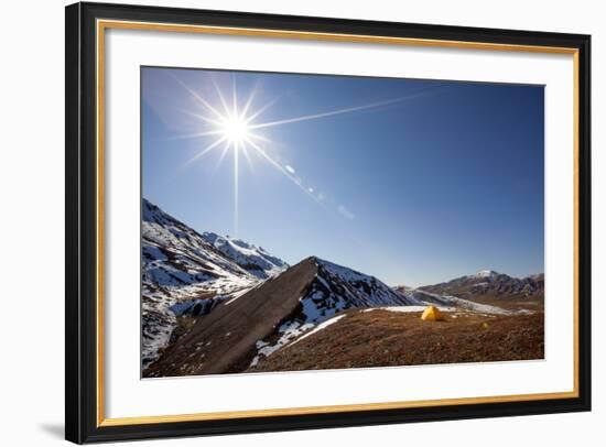 Yellow Tent And Sunstar-Lindsay Daniels-Framed Photographic Print