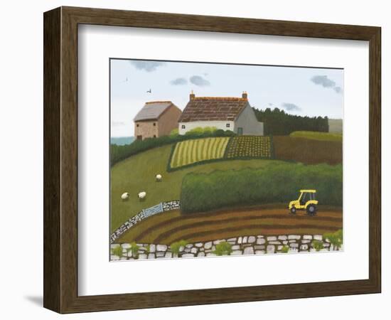 Yellow Tractor and Sheep-Sophie Harding-Framed Giclee Print