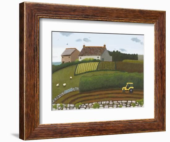 Yellow Tractor and Sheep-Sophie Harding-Framed Giclee Print