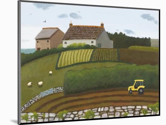 Yellow Tractor and Sheep-Sophie Harding-Mounted Giclee Print