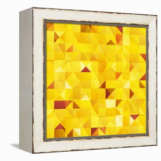 Yellow Triangles Seamless Pattern-art_of_sun-Framed Stretched Canvas