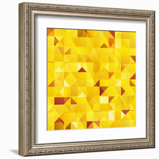 Yellow Triangles Seamless Pattern-art_of_sun-Framed Art Print