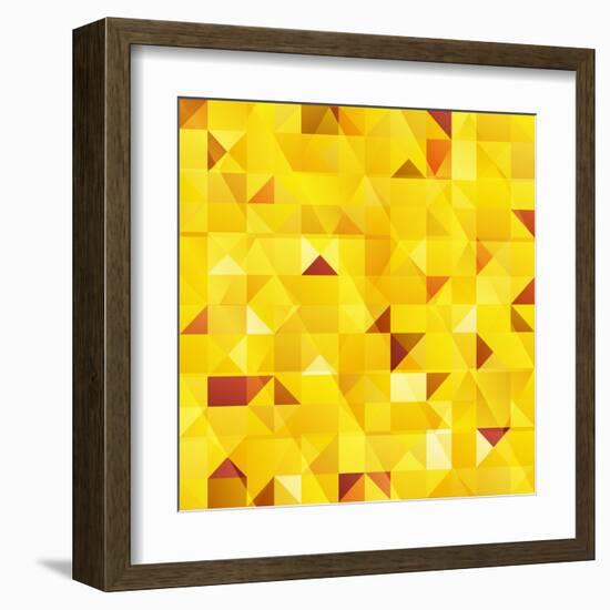 Yellow Triangles Seamless Pattern-art_of_sun-Framed Art Print