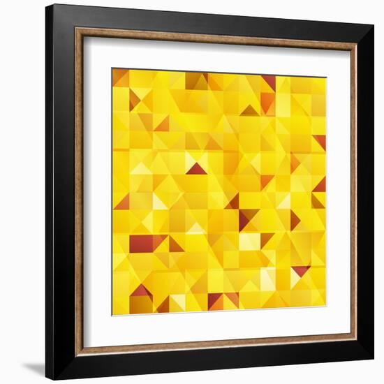 Yellow Triangles Seamless Pattern-art_of_sun-Framed Art Print