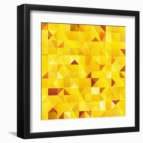 Yellow Triangles Seamless Pattern-art_of_sun-Framed Art Print