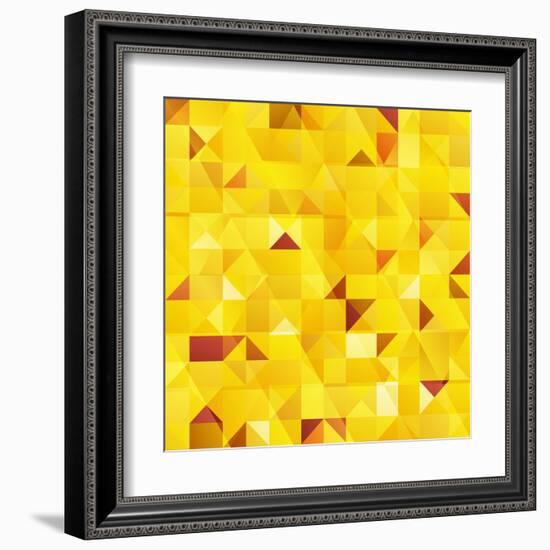 Yellow Triangles Seamless Pattern-art_of_sun-Framed Art Print