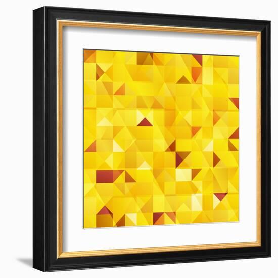 Yellow Triangles Seamless Pattern-art_of_sun-Framed Art Print