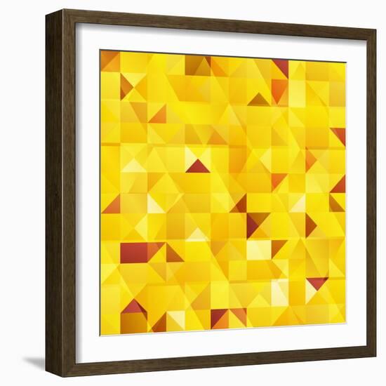 Yellow Triangles Seamless Pattern-art_of_sun-Framed Art Print