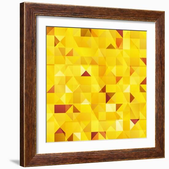 Yellow Triangles Seamless Pattern-art_of_sun-Framed Art Print