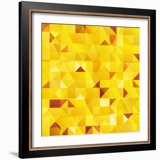 Yellow Triangles Seamless Pattern-art_of_sun-Framed Art Print