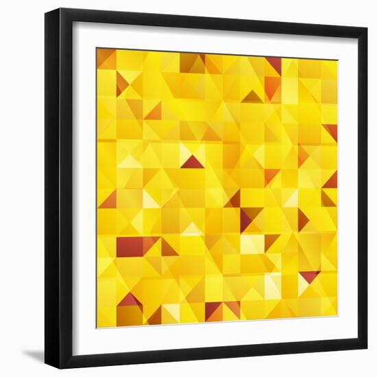 Yellow Triangles Seamless Pattern-art_of_sun-Framed Art Print