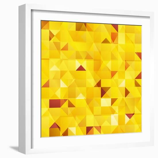 Yellow Triangles Seamless Pattern-art_of_sun-Framed Art Print