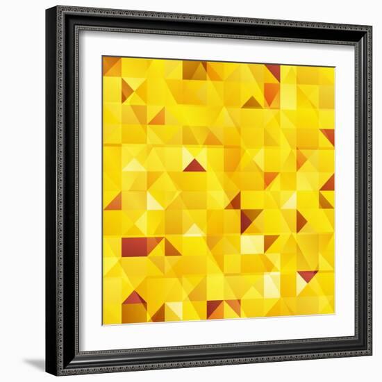 Yellow Triangles Seamless Pattern-art_of_sun-Framed Art Print