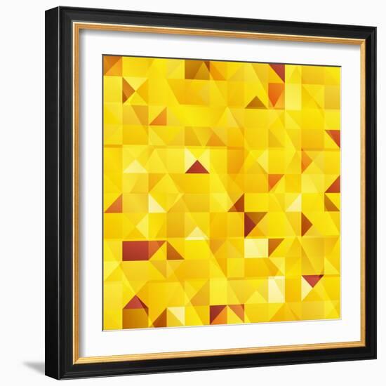 Yellow Triangles Seamless Pattern-art_of_sun-Framed Art Print