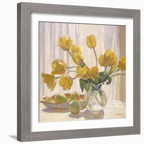 Yellow Tulips and Apples-Valeriy Chuikov-Framed Giclee Print