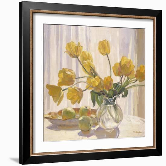 Yellow Tulips and Apples-Valeriy Chuikov-Framed Giclee Print