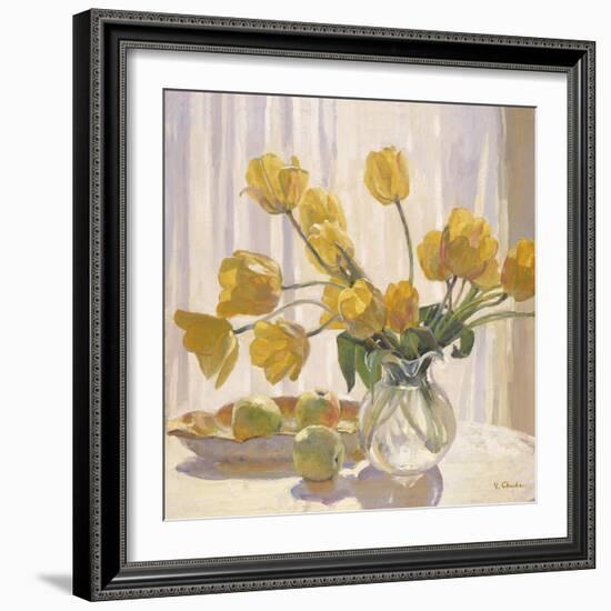 Yellow Tulips and Apples-Valeriy Chuikov-Framed Giclee Print