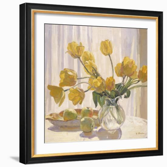 Yellow Tulips and Apples-Valeriy Chuikov-Framed Giclee Print