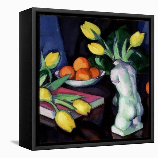 Yellow Tulips and Statuette-Samuel John Peploe-Framed Premier Image Canvas