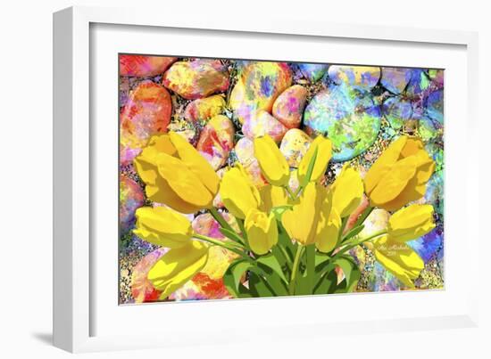 Yellow Tulips Art-Ata Alishahi-Framed Giclee Print