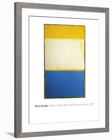 Yellow, White, Blue Over Yellow on Gray, 1954-Mark Rothko-Framed Giclee Print