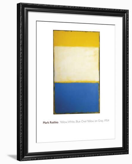 Yellow, White, Blue Over Yellow on Gray, 1954-Mark Rothko-Framed Giclee Print