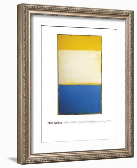 Yellow, White, Blue Over Yellow on Gray, 1954-Mark Rothko-Framed Giclee Print