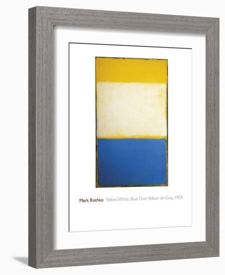 Yellow, White, Blue Over Yellow on Gray, 1954-Mark Rothko-Framed Giclee Print