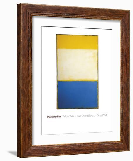 Yellow, White, Blue Over Yellow on Gray, 1954-Mark Rothko-Framed Giclee Print