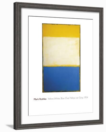 Yellow, White, Blue Over Yellow on Gray, 1954-Mark Rothko-Framed Giclee Print