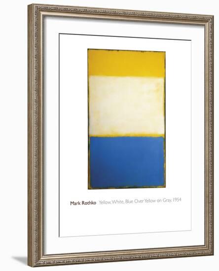 Yellow, White, Blue Over Yellow on Gray, 1954-Mark Rothko-Framed Giclee Print