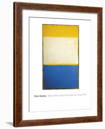 Yellow, White, Blue Over Yellow on Gray, 1954-Mark Rothko-Framed Giclee Print