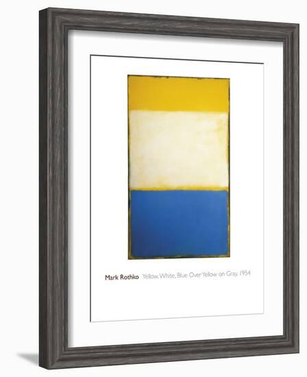 Yellow, White, Blue Over Yellow on Gray, 1954-Mark Rothko-Framed Giclee Print