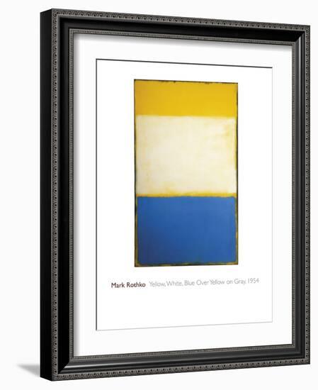 Yellow, White, Blue Over Yellow on Gray, 1954-Mark Rothko-Framed Giclee Print