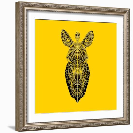 Yellow Zebra Mesh-Lisa Kroll-Framed Art Print