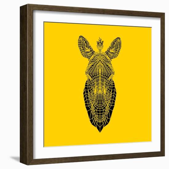 Yellow Zebra Mesh-Lisa Kroll-Framed Art Print