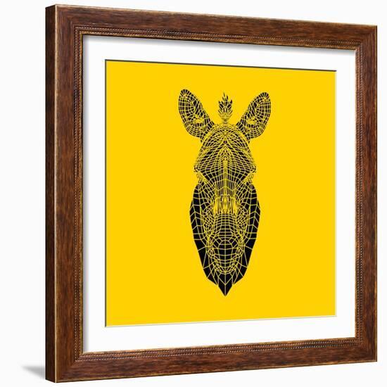 Yellow Zebra Mesh-Lisa Kroll-Framed Art Print