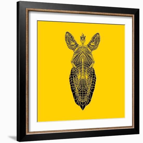 Yellow Zebra Mesh-Lisa Kroll-Framed Art Print